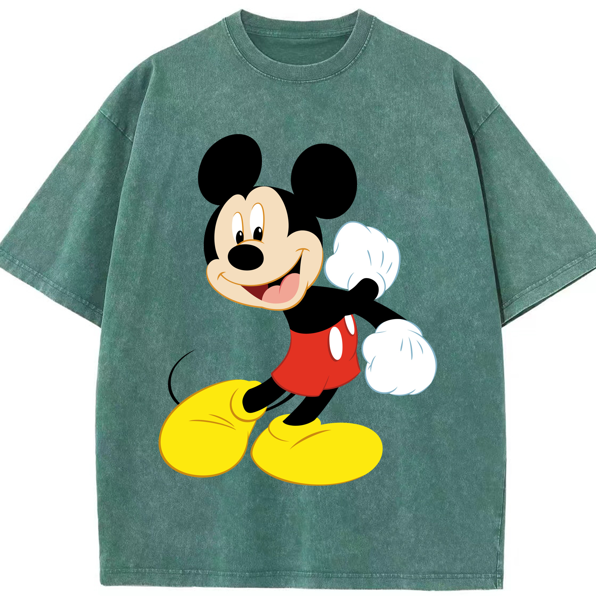 （画像用） ミッキーマウス Mickey Mouse 綿100% ヴィンテージ風 半袖Tシャツ（フロントプリント）